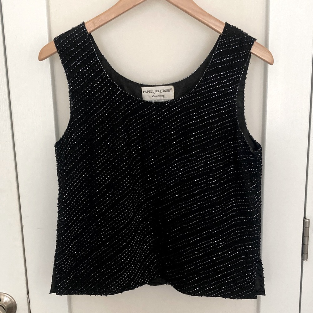 🌻 vintage silk beaded blouse